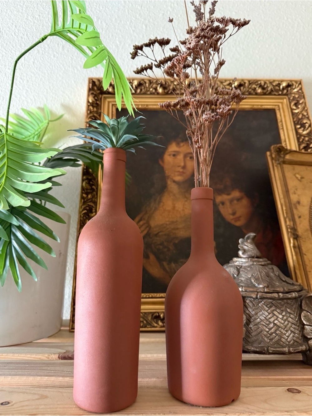 Rust Terracotta Decorative Bottle Vases set of 2